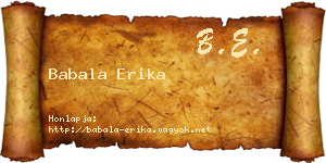 Babala Erika névjegykártya
